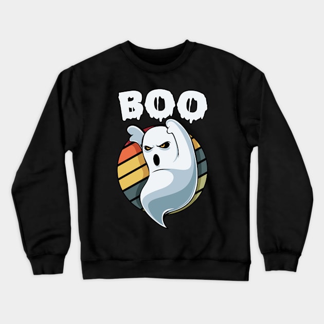 Ghost - Boo Cute Halloween Ghost Retro Vintage Crewneck Sweatshirt by Lumio Gifts